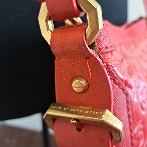 Marc by Marc Jacobs Red Alphabet Crossbody 100% Cow Leather Vintage - Picture 6 of 16